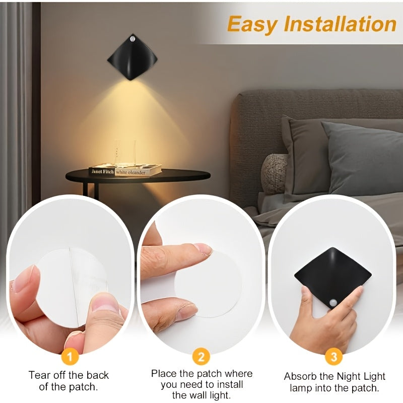 Motion Sensor Wall Light, Battery Powered, Modern, Warm White