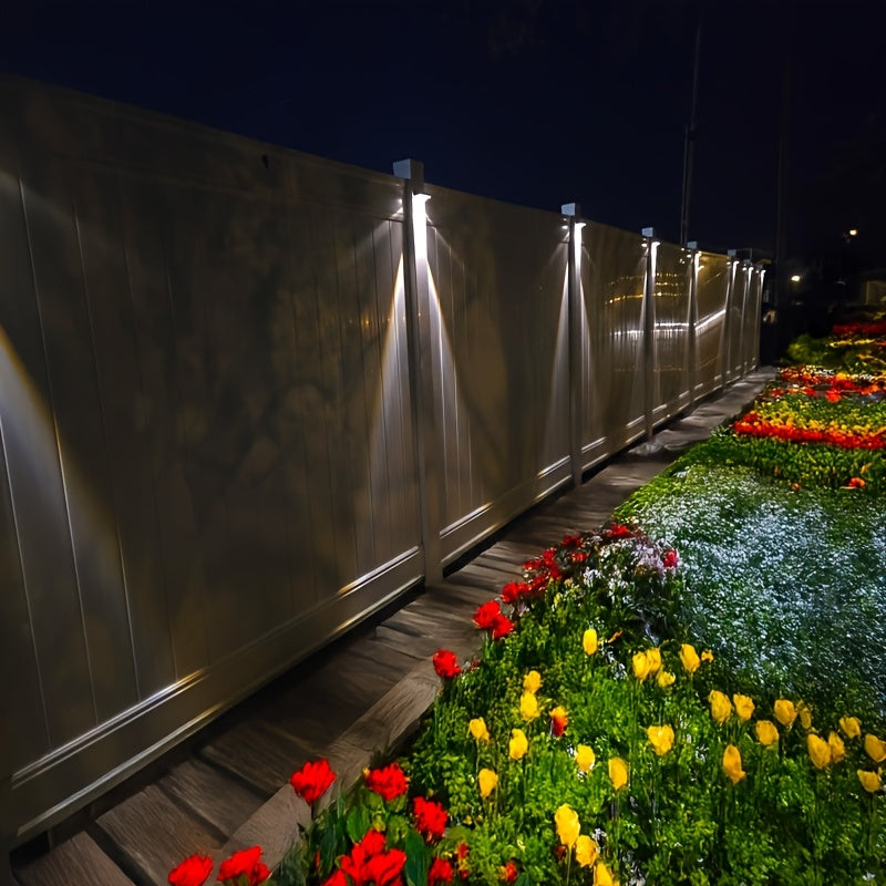 Solar Fence & Post Cap Lamps, Dual Colour LED, 8-Pack