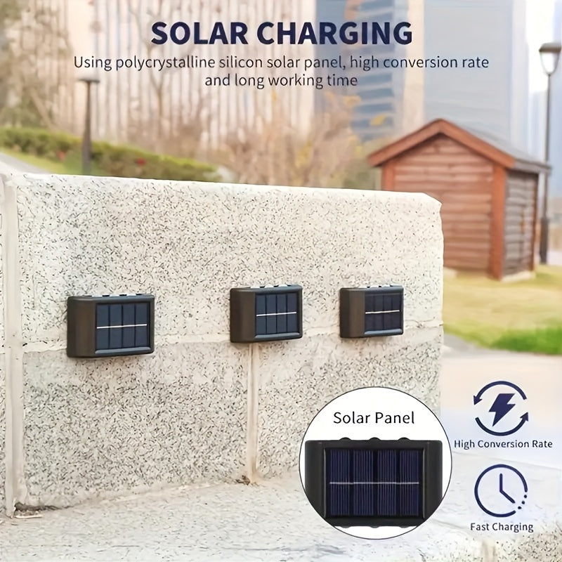 Solar Outdoor Wall Lights, Auto On/Off Sensor, IP44, 4-Pack