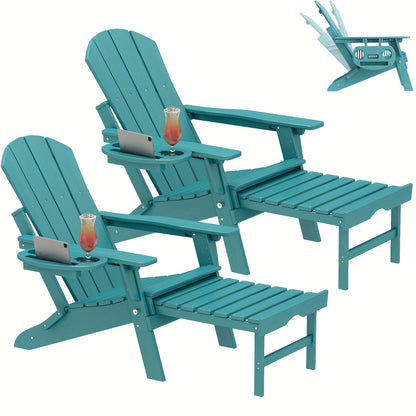 HDPE Adirondack Chair with Ottoman, Adjustable, All-Weather