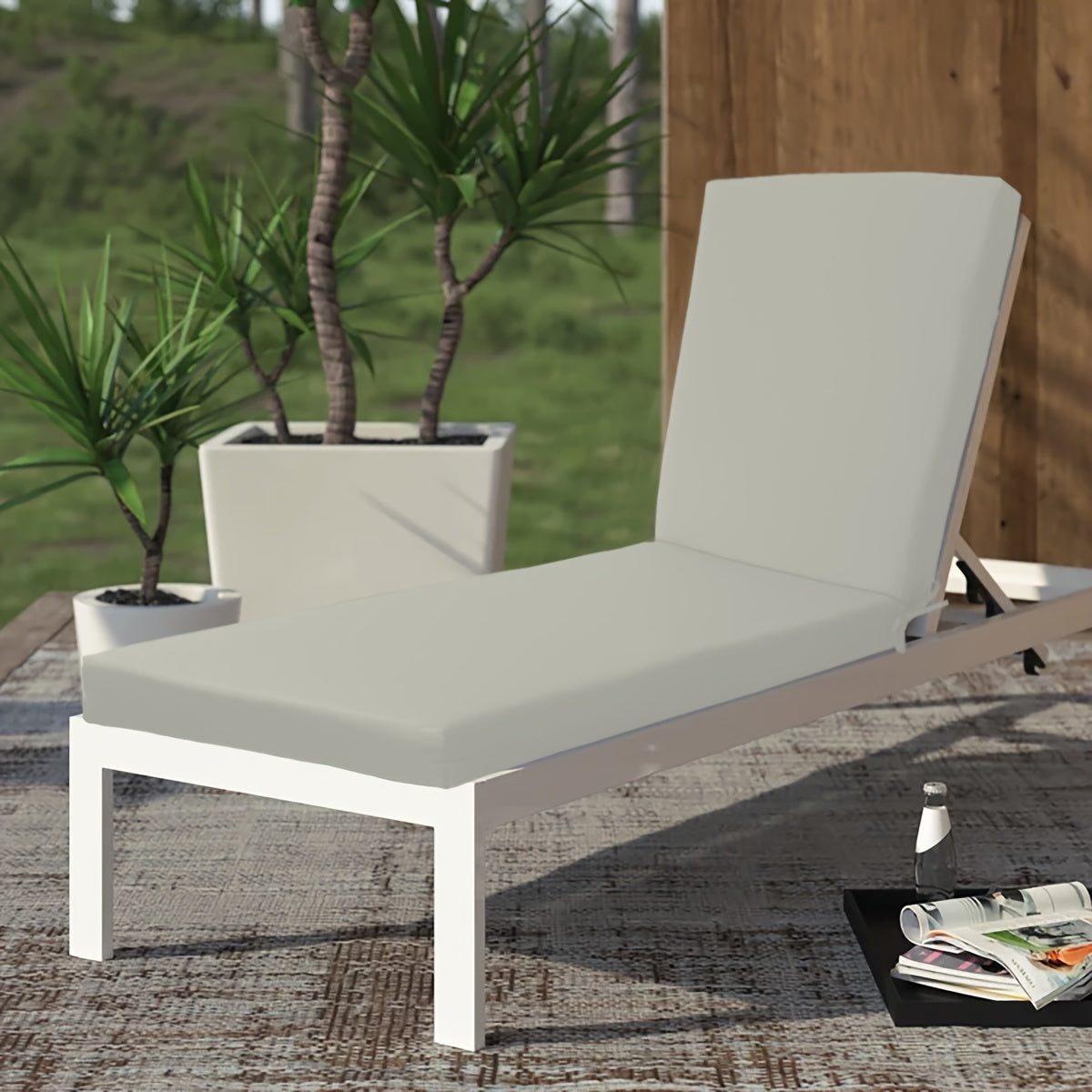 Outdoor Chaise Lounge Cushion, Foam Fill, Zippered, Pool & Patio