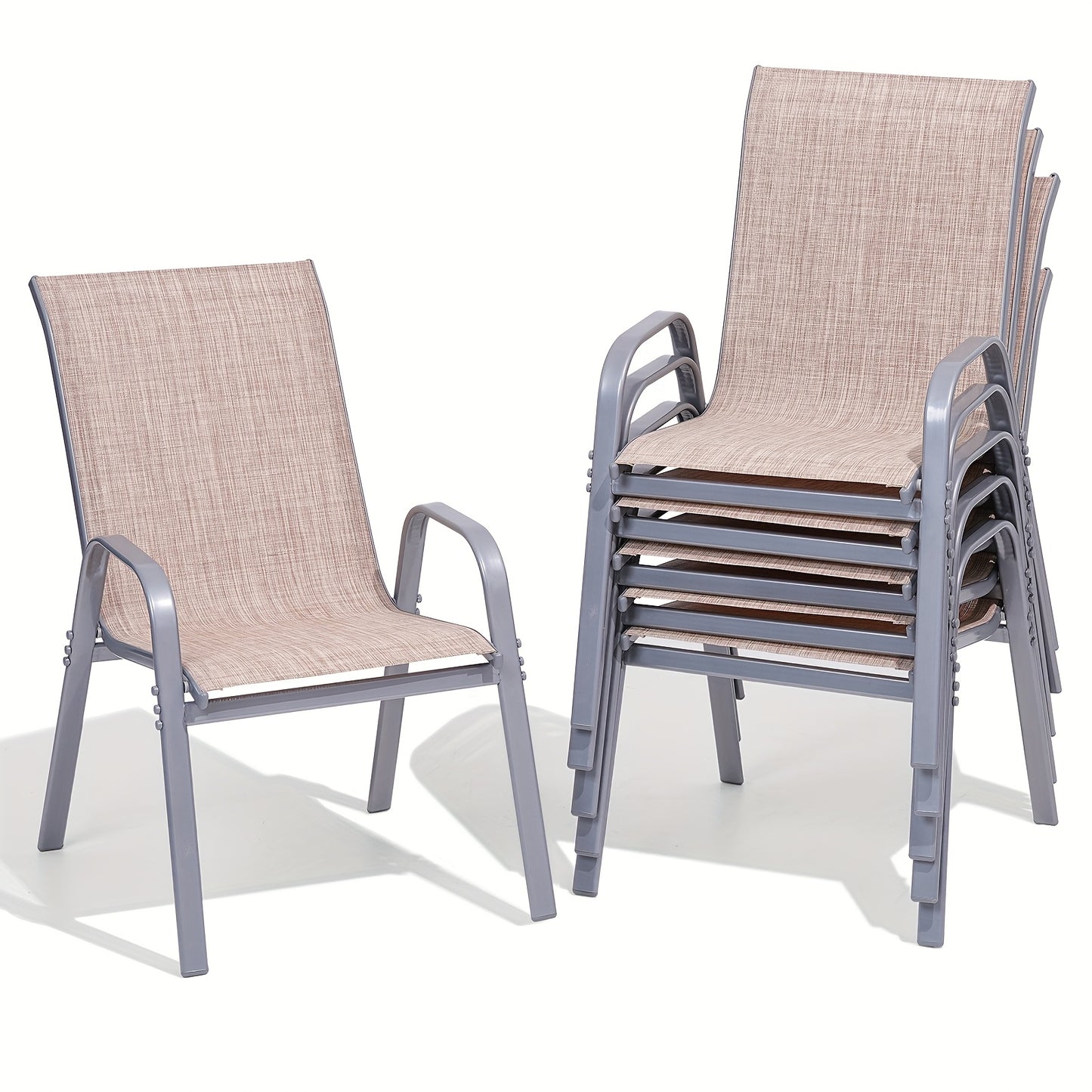 Outdoor Patio Dining Chairs, Textilene, High Back, Set of 2–6