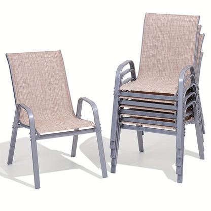 Outdoor Patio Dining Chairs, Textilene, High Back, Set of 2–6