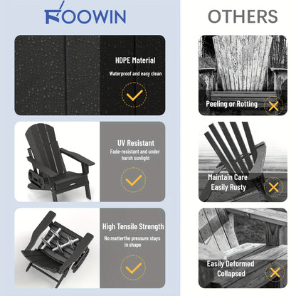 HDPE Adirondack Chair with Ottoman, Adjustable, All-Weather