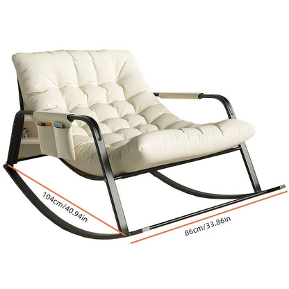 Oversized Metal Rocking Lounge Chair, High Back, Thick Cushion