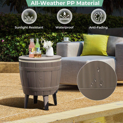 3-in-1 Metal Cooler Bar Table, 10 Gallon, Telescopic Top, Rust-Resistant