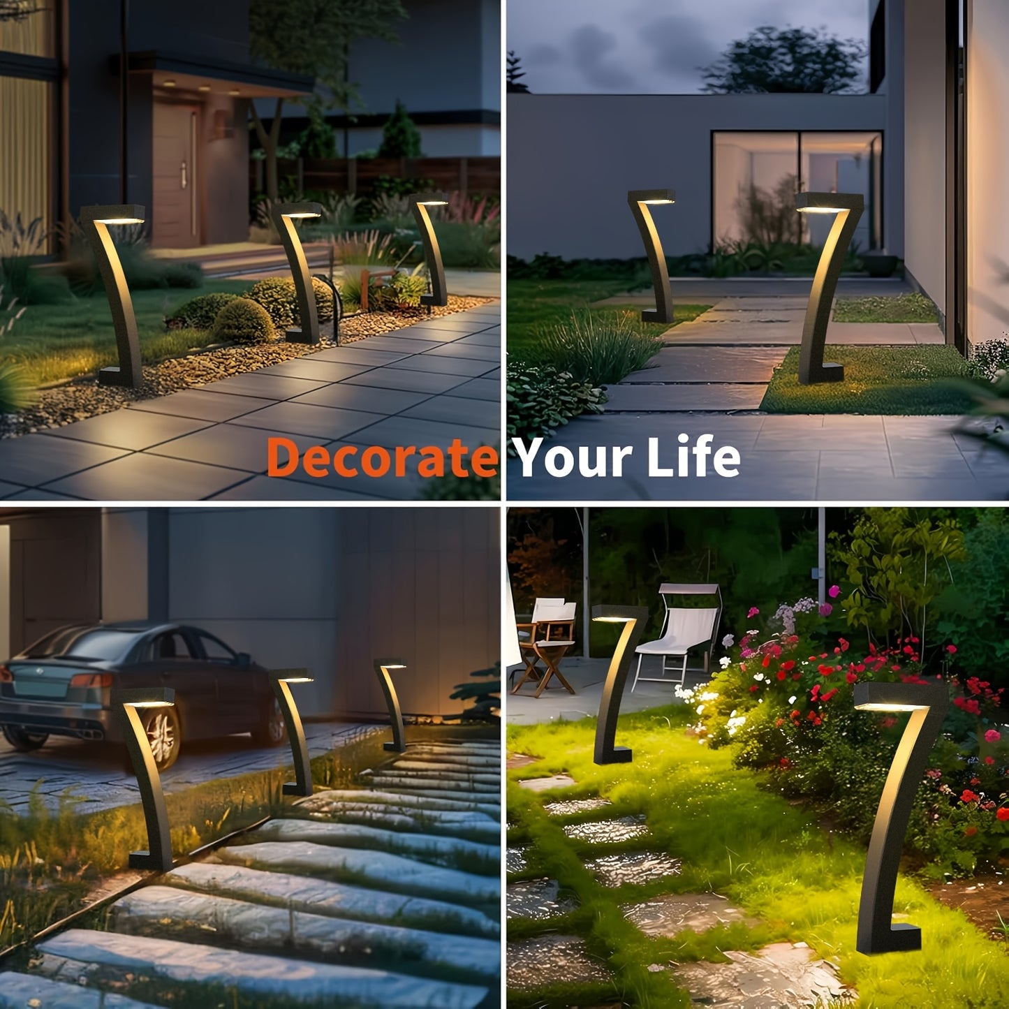 Solar Pathway Lights, IPX5, Bright LED, 4, 6 or 8-Pack