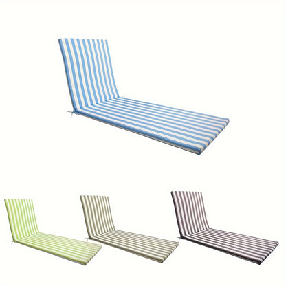 Outdoor Chaise Lounge Cushion, Striped, Waterproof, 72" × 21"