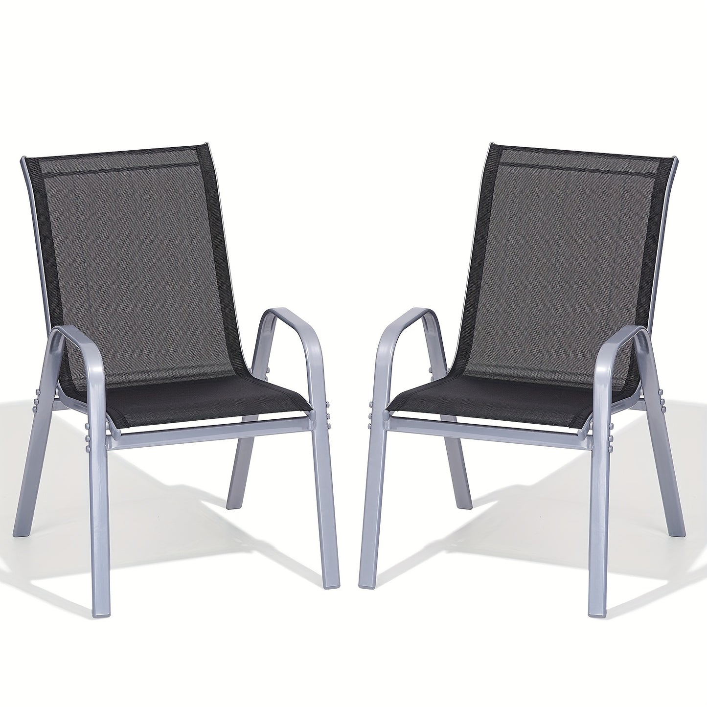 Outdoor Patio Dining Chairs, Textilene, High Back, Set of 2–6