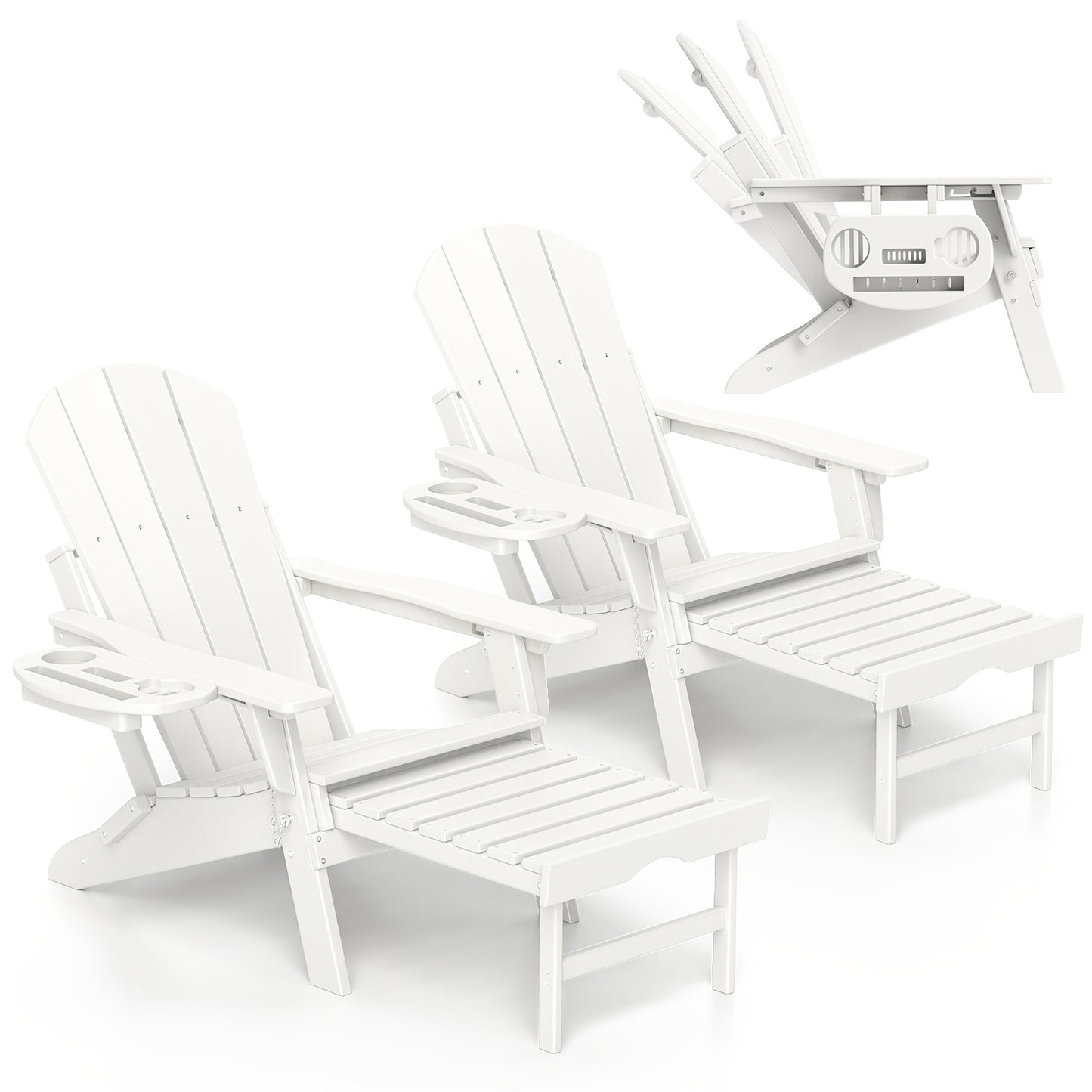 HDPE Adirondack Chair with Ottoman, Adjustable, All-Weather