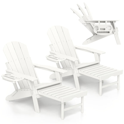 HDPE Adirondack Chair with Ottoman, Adjustable, All-Weather
