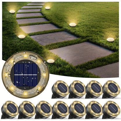 Solar In-Ground Garden Lights, 8 LEDs, IP44, 4–24 Pack