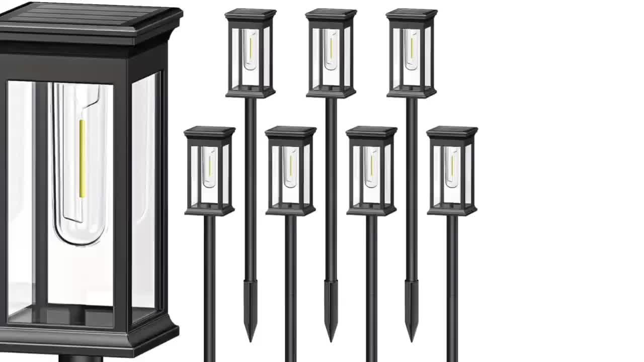 Solar Garden Street Lamps, IP44, Warm White, 4 or 6-Pack