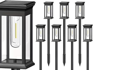 Solar Garden Street Lamps, IP44, Warm White, 4 or 6-Pack