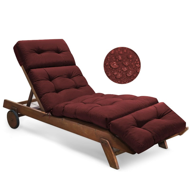 Memory Foam Lounge Chair Cushion, Waterproof, 74" × 22", 4 Colours