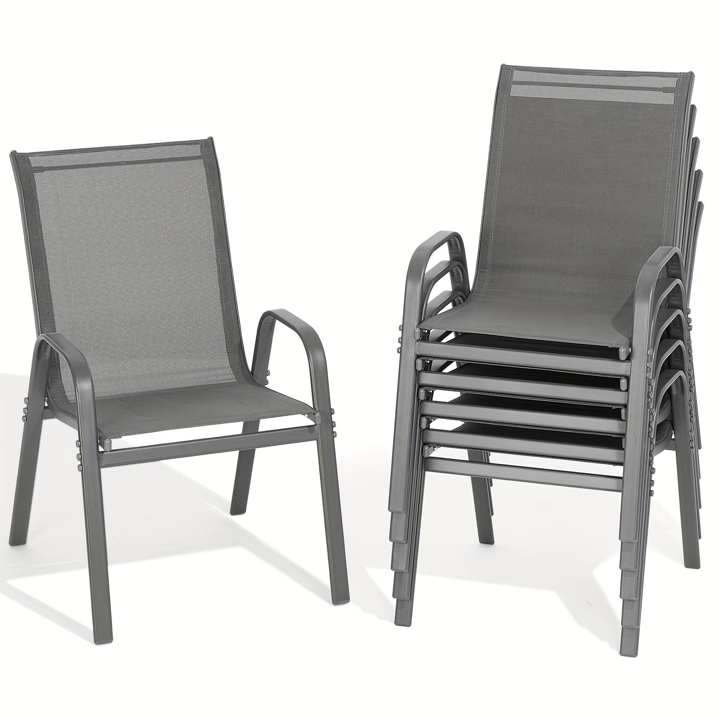 Outdoor Patio Dining Chairs, Textilene, High Back, Set of 2–6