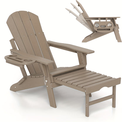 HDPE Adirondack Chair with Ottoman, Adjustable, All-Weather