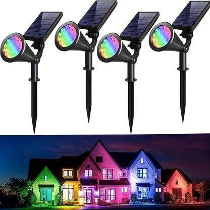 Solar Landscape Spotlights, 18 LEDs, IP44, 3-Level Dimming