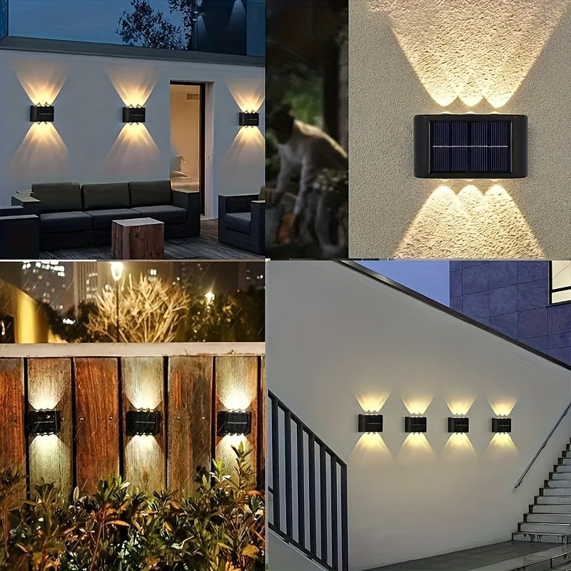 Solar Outdoor Wall Lights, Auto On/Off Sensor, IP44, 4-Pack