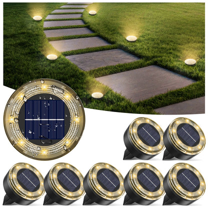Solar In-Ground Garden Lights, 8 LEDs, IP44, 4–24 Pack