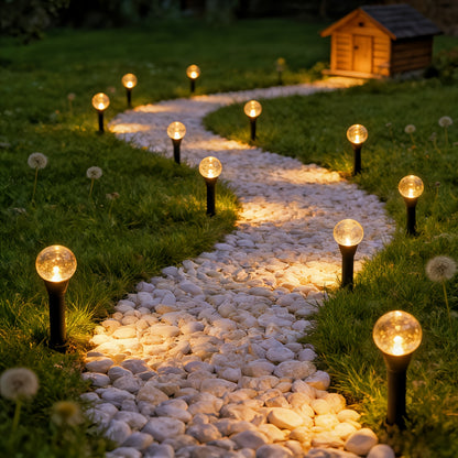 Solar Bubble Ball Lawn Lights, 30–50 LEDs, 8 Modes, IPX4