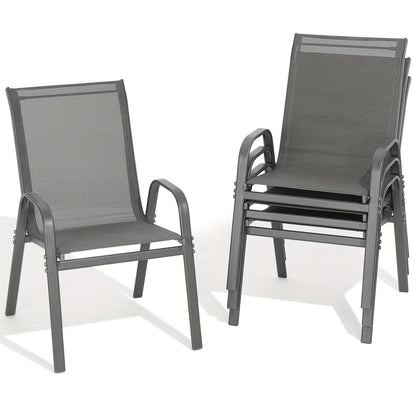 Outdoor Patio Dining Chairs, Textilene, High Back, Set of 2–6