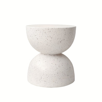 Faux Terrazzo Garden Stool & Accent Table, 17.5", Concrete Look