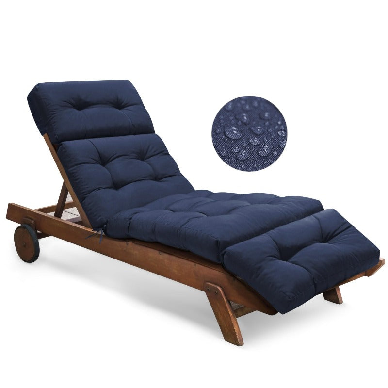 Memory Foam Lounge Chair Cushion, Waterproof, 74" × 22", 4 Colours