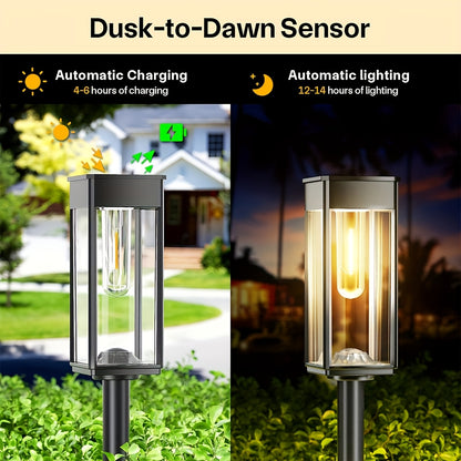 Solar Garden Street Lamps, IP44, Warm White, 4 or 6-Pack