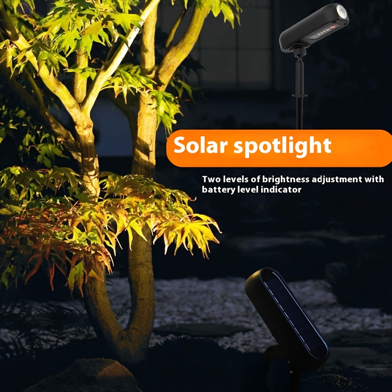 Solar Garden Spotlight, Adjustable, Portable, Warm White