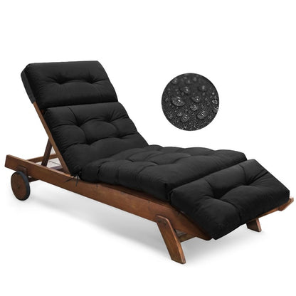 Memory Foam Lounge Chair Cushion, Waterproof, 74" × 22", 4 Colours