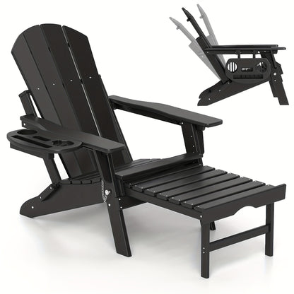 HDPE Adirondack Chair with Ottoman, Adjustable, All-Weather
