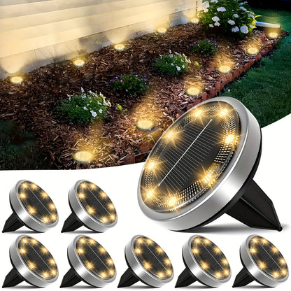 Solar In-Ground Garden Lights, 8 LEDs, IP44, 4–24 Pack
