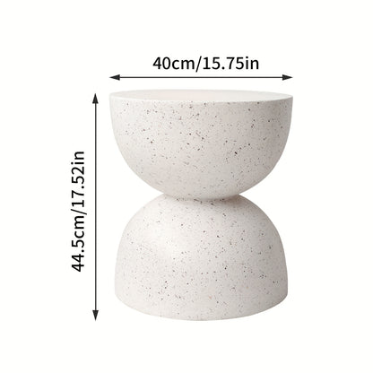 Faux Terrazzo Garden Stool & Accent Table, 17.5", Concrete Look