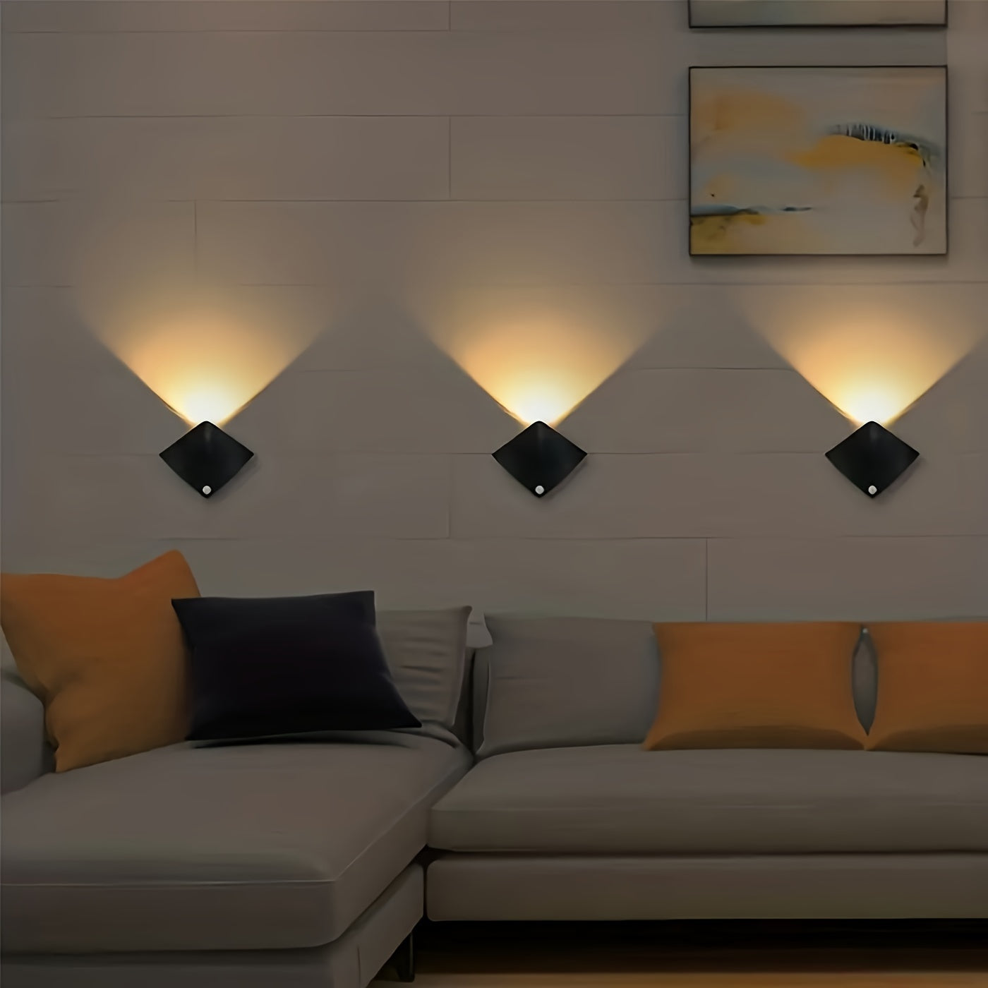 Motion Sensor Wall Light, Battery Powered, Modern, Warm White