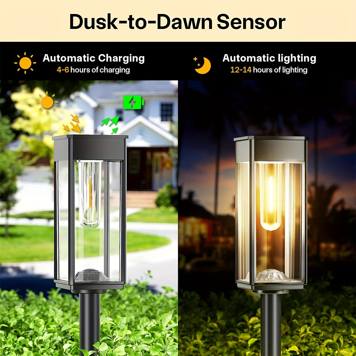 Solar Pathway Lights, IP44, Warm White, 4 or 8-Pack