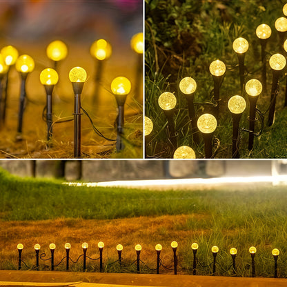 Solar Bubble Ball Lawn Lights, 30–50 LEDs, 8 Modes, IPX4