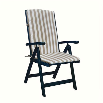 High-Back Chair Cushion, Striped, Foldable, 4 Colour Options
