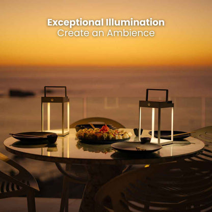 Solar Metal Lantern with Touch Control, Aluminium, 2 Colours