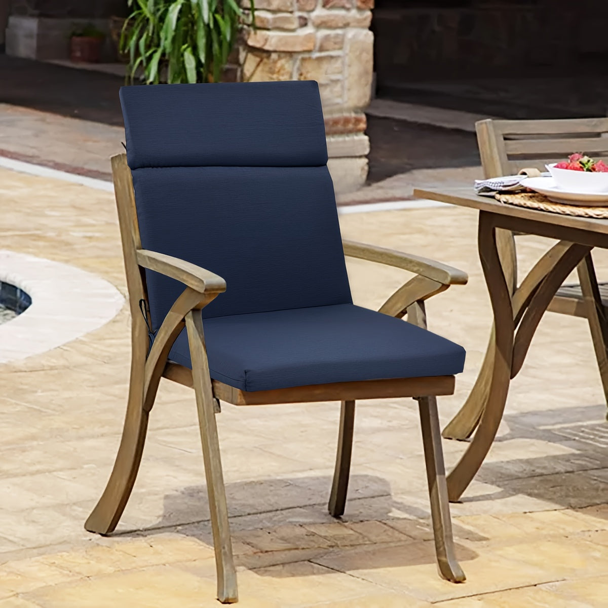 High-Back Rocking Chair Cushion Set, Seat & Back, Ties Included