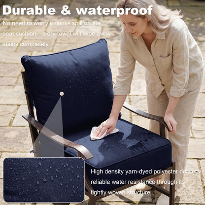 Square Patio Cushions, 24" × 24", Memory Foam, Waterproof, Multi-Pack