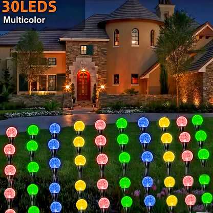 Solar Bubble Ball Lawn Lights, 30–50 LEDs, 8 Modes, IPX4