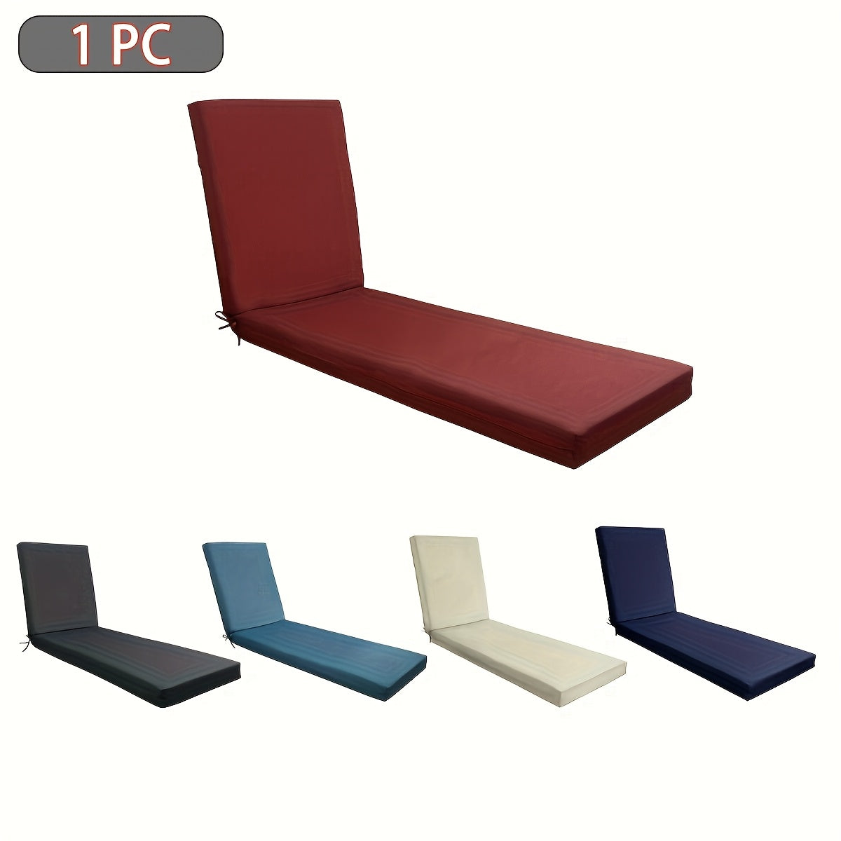 Outdoor Chaise Lounge Cushion, Foam Fill, Zippered, Pool & Patio