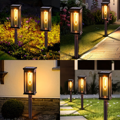 Solar Garden Street Lamps, IP44, Warm White, 4 or 6-Pack