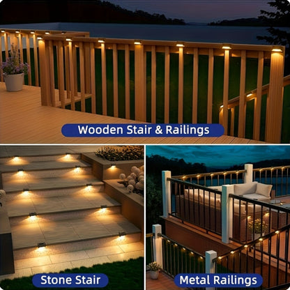 Solar Step & Stair Lights, Warm White LED, 4–30 Pack