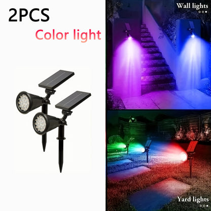 Solar Landscape Spotlights, 18 LEDs, IP44, 3-Level Dimming
