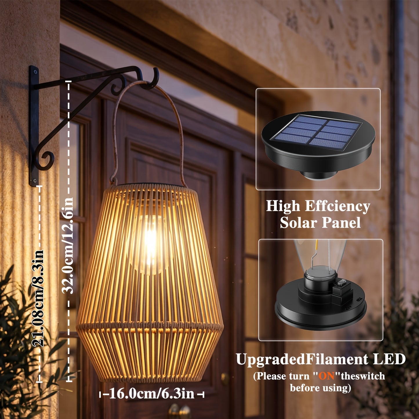 Handmade Solar Rattan Hanging Lanterns, Bohemian Style, 1–4 Pack