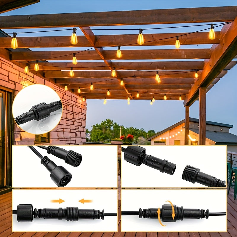 Outdoor LED String Lights with Remote, ST38, Waterproof, 100–200ft
