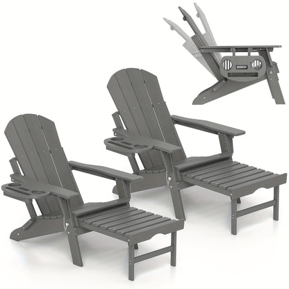 HDPE Adirondack Chair with Ottoman, Adjustable, All-Weather