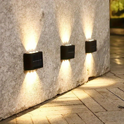 Solar Outdoor Wall Lights, Auto On/Off Sensor, IP44, 4-Pack